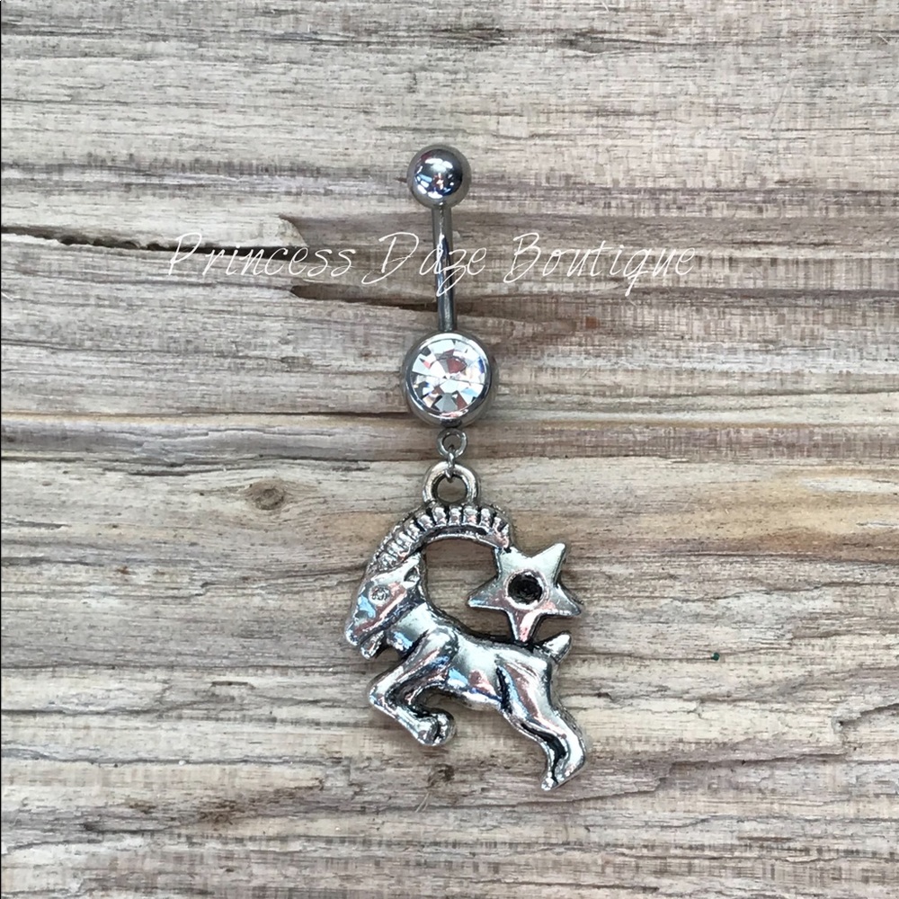 Capricorn Zodiac Sign Belly Button Ring